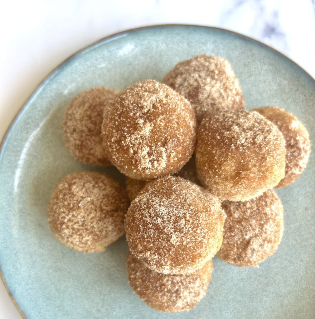 Mini Muffins, coated with cinnamon sugar and made with fresh milled flour