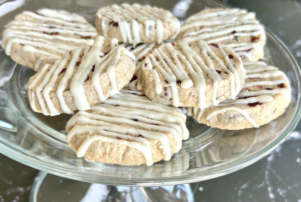 Cranberry Almond Refrigerator Roll Cookies with Fresh Milled Flour