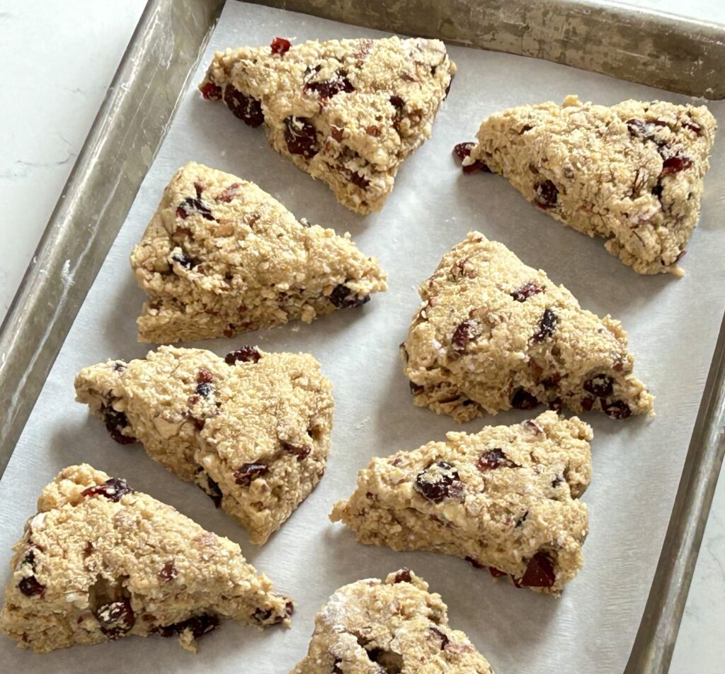 cranberry orange scone wedges