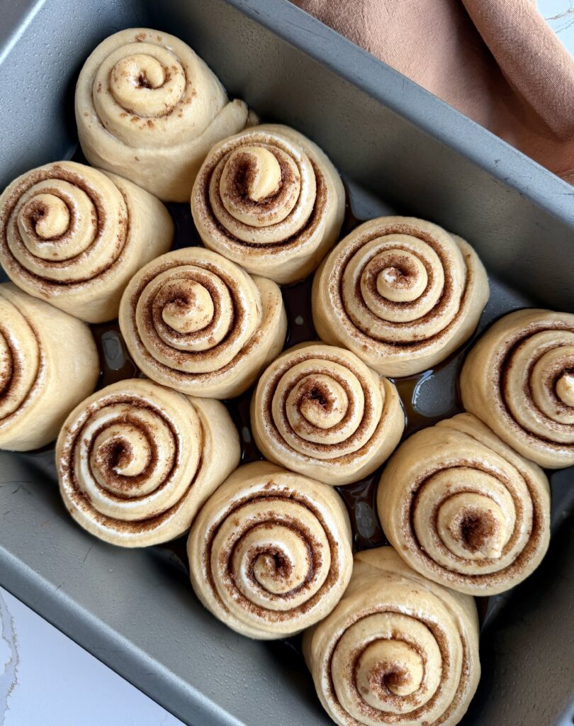 Cinnamon rolls ready to be baked