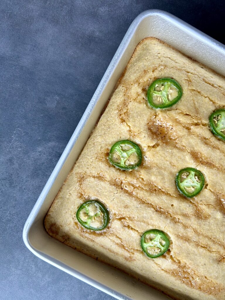 cornbread with jalapeños and hot honey