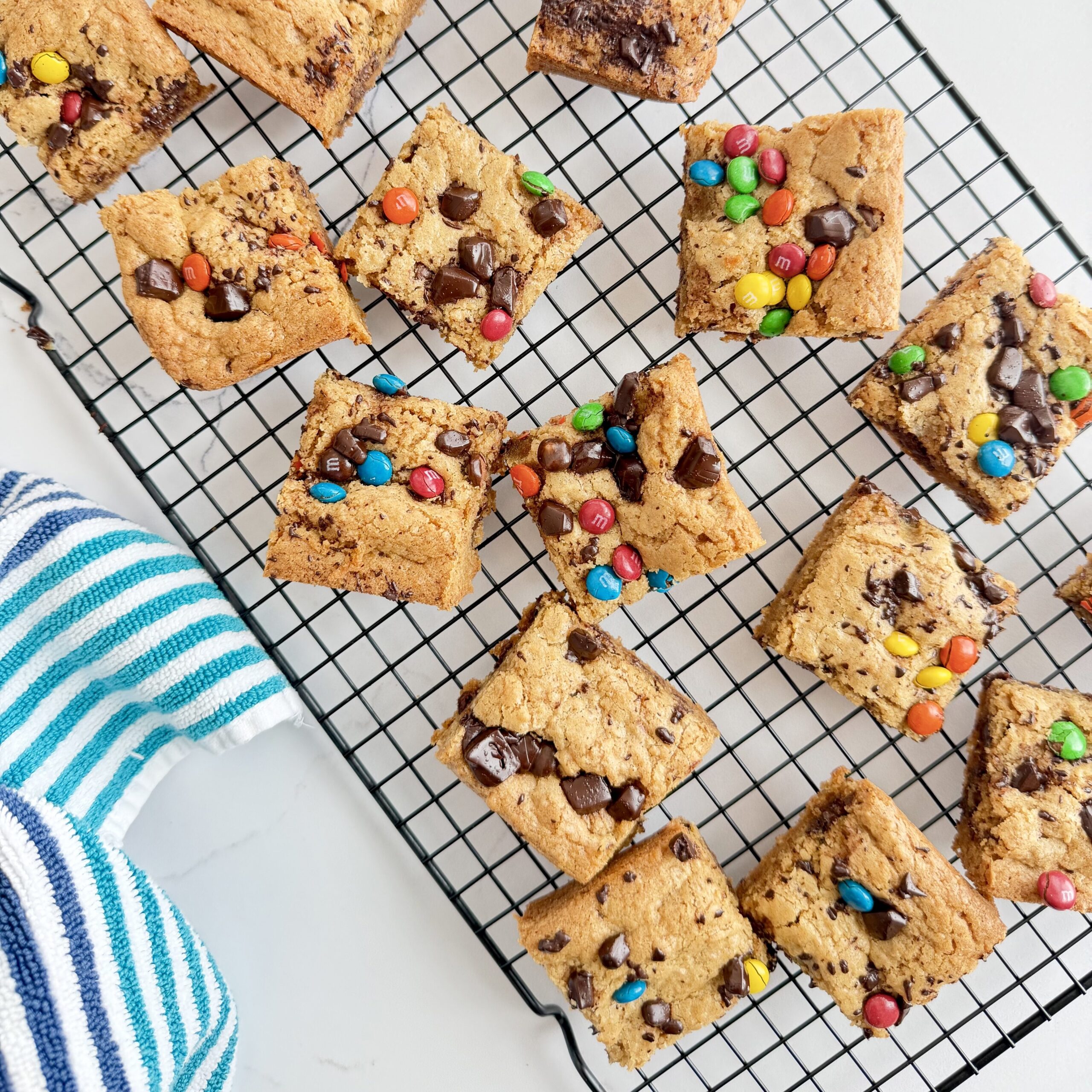 Peanut Butter Chocolate Chip Blondies with Fresh Milled Flour