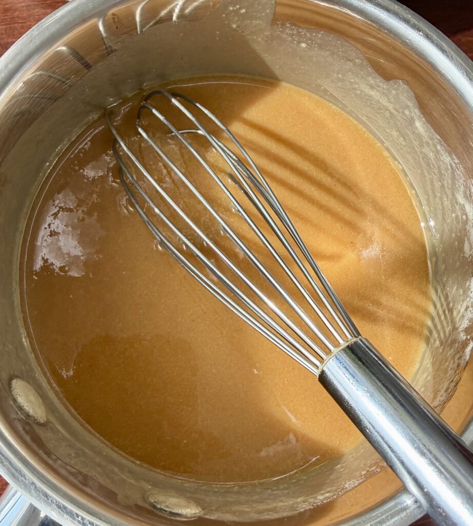 melted butter and peanut butter