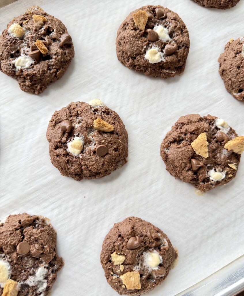 chocolate S'more cookies with fresh milled flour