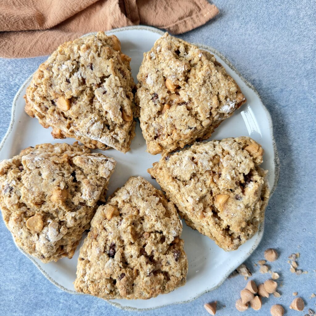 Oatmeal Butterscotch Scones with Fresh Milled Flour