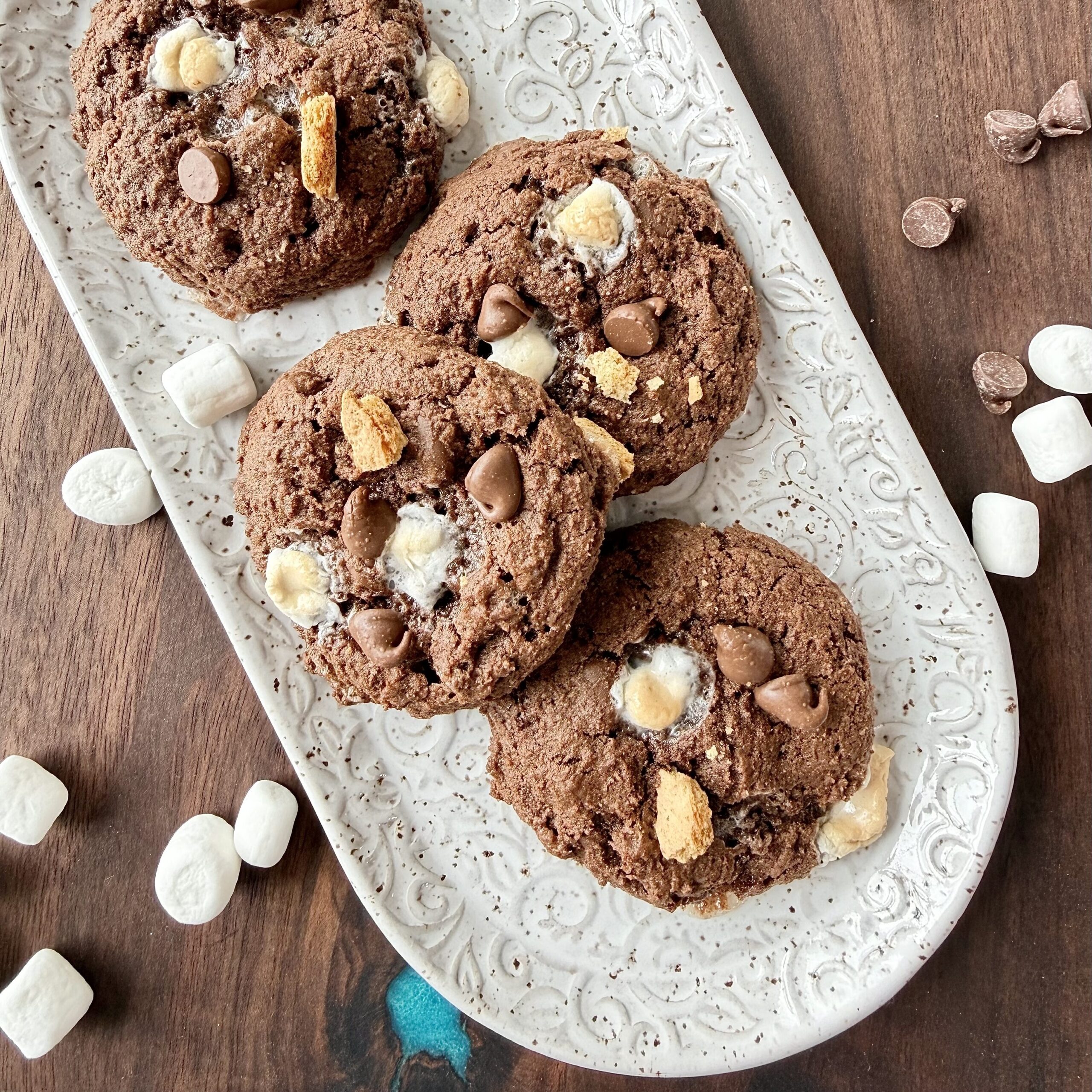 Chocolate S'mores Cookies with Fresh Milled Flour