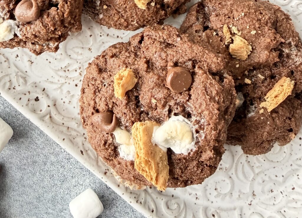 Chocolate S'mores Cookies with Fresh Milled Flour