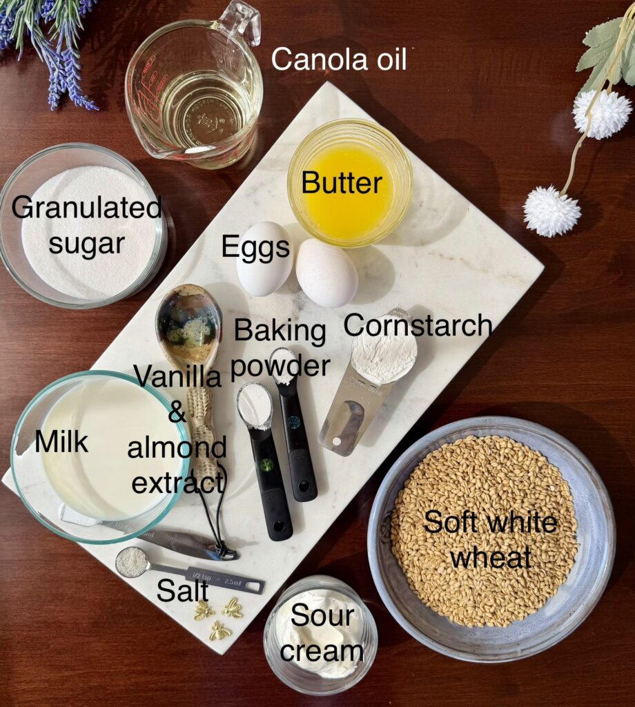 Ingredients for Vanilla cupcakes with fresh milled flour