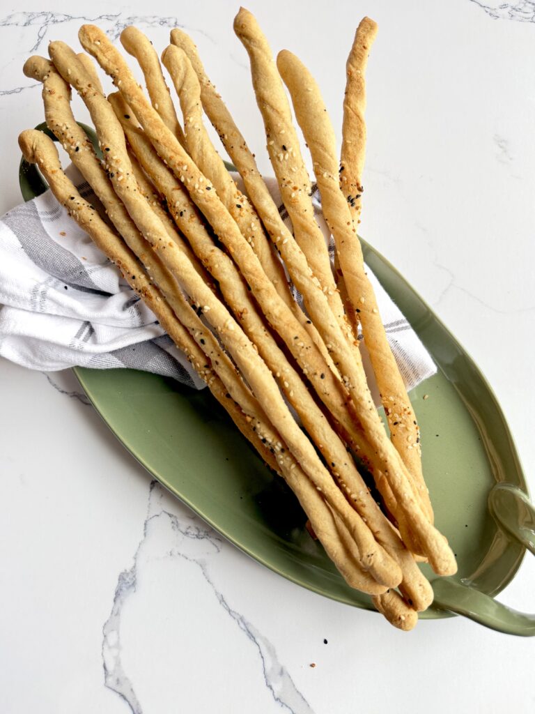 Thin and crispy breadsticks made with fresh milled flour