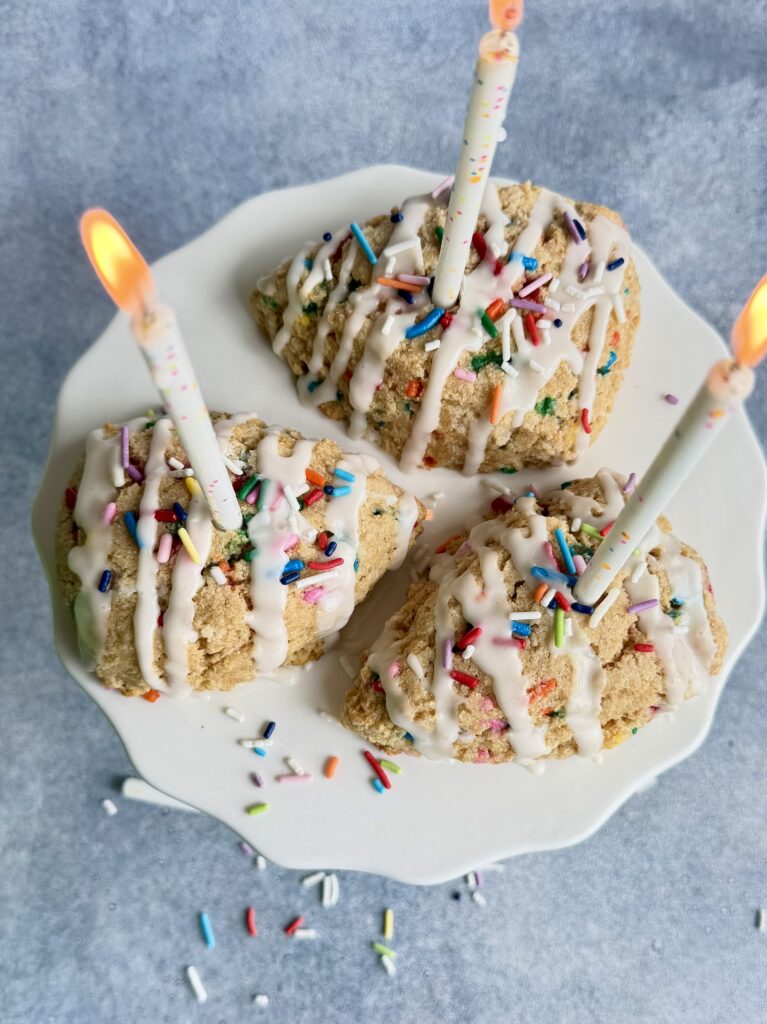 Birthday Cake Scones with Fresh Milled Flour
