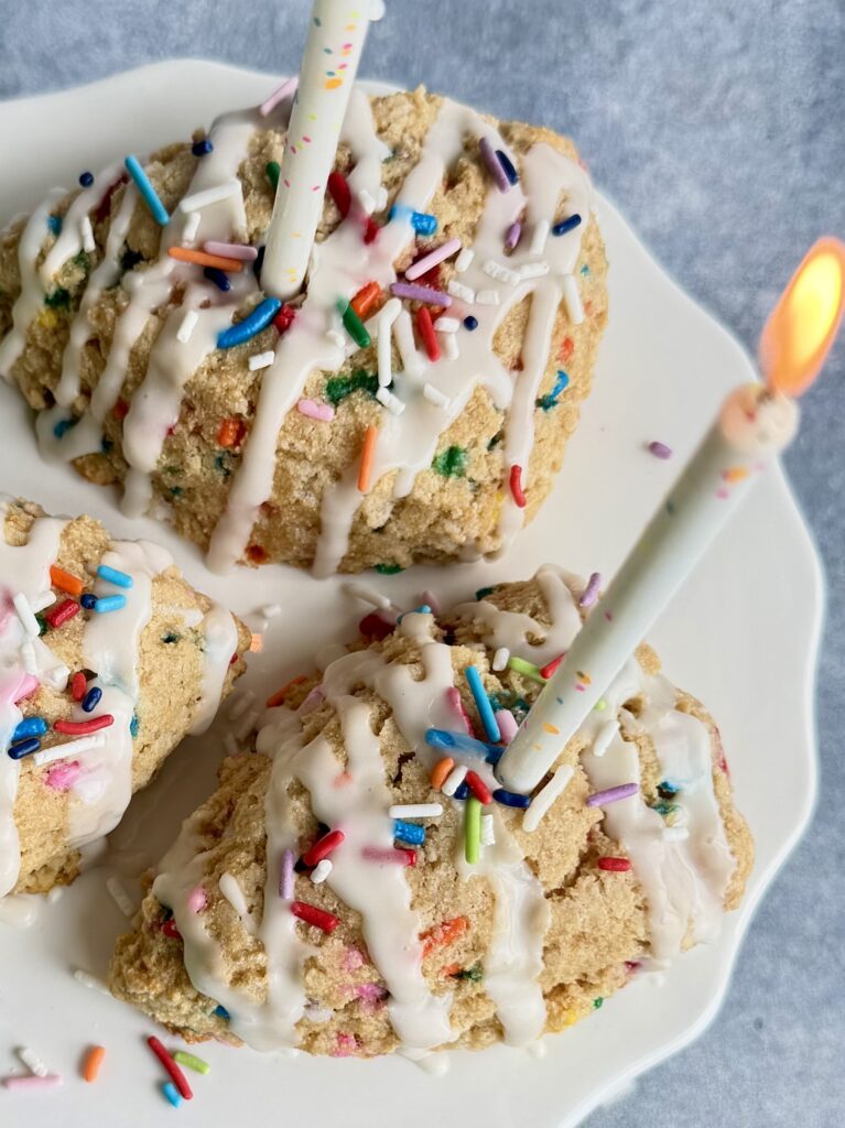 Birthday Cake Scones with Fresh Milled Flour